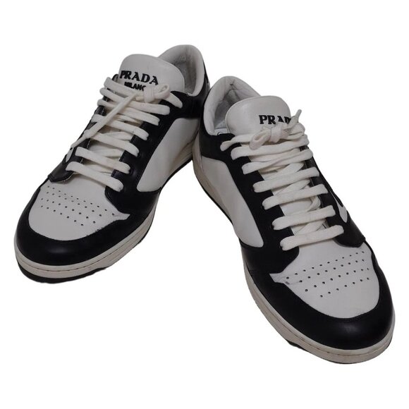 PRADA - White Black Leather Men's Sneakers 562-050925 - Picture 2 of 6